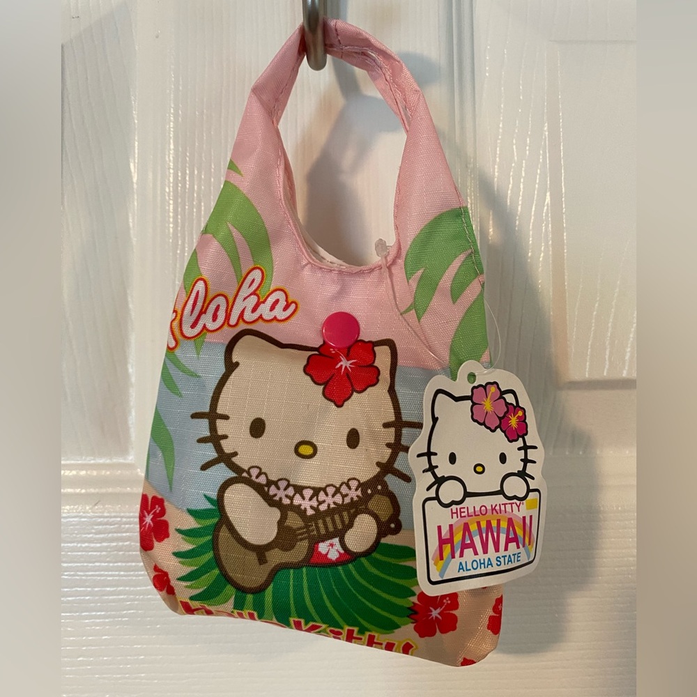 NWT Sanrio Hello Kitty Hawaii Aloha Reusable Bag Tote Grocery Bag Baggu